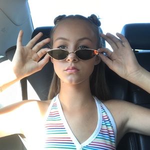 Open back rainbow striped top!